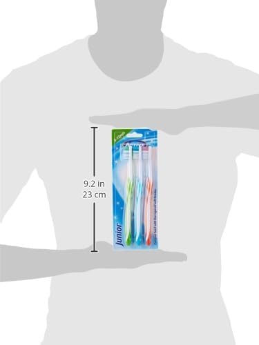 Beauty Formulas Active 3S Junior Toothbrush (Ages 8 - 12 Years) - Soft Bristles Kids Dental Care Brush for Gentle Cleaning & 