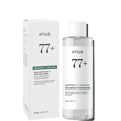 Anua Heartleaf 77+ Hyaluron Soothing Toner 250 ml Calming Hydration & Skin Barrier Care (K Beauty)
