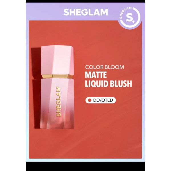She Glam Sheglam Color Bloom Liquid Blush in Shade Devoted 5.2 ml Natural Flush & Long-Lasting Glow