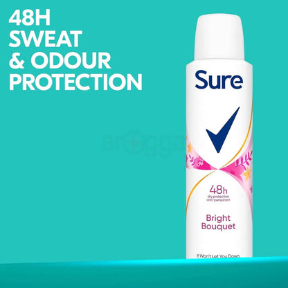 Sure Women 48hr Bright Bouquet Antiperspirant Deodorant Spray 200ml Long-Lasting Freshness & Odor Protection