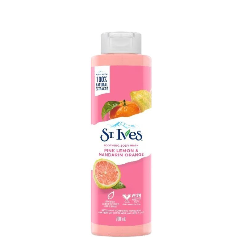 St Ives Soothing Body Wash Pink Lemon & Mandarin Orange 700ml Refreshing & Gentle Care