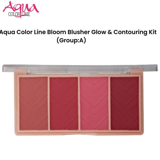 Aqua Color Line Bloom Blusher Glow & Contouring Kit (Group:A)
