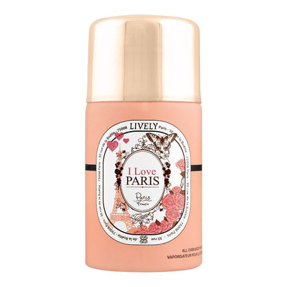 Lively Paris I Love Paris Body Spray for Women 250ml Long-Lasting Fresh & Floral Fragrance