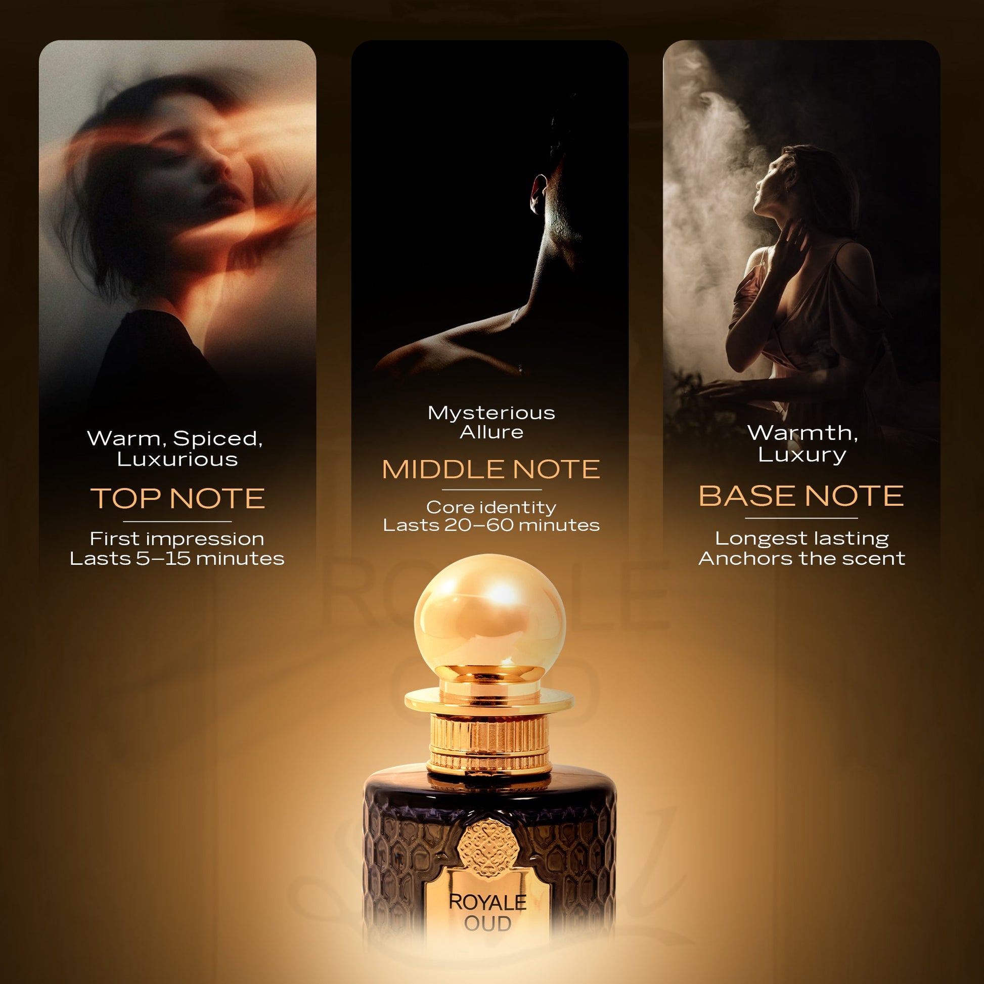 Sapil Royale Oud Eau de Parfum for Men & Women 100ml - Long Lasting Luxury Oud Woody Fragrance Perfume with Rich Oriental Not