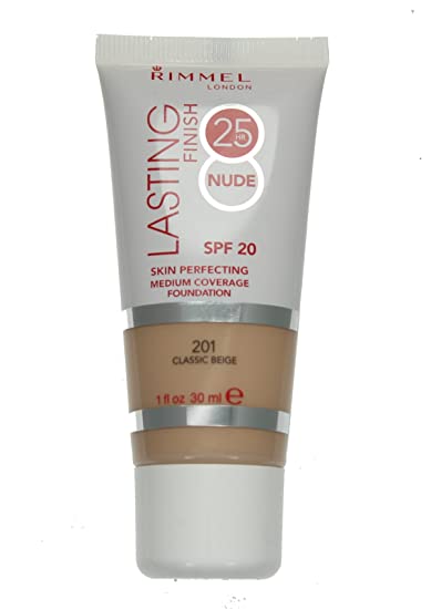 Rimmel Lasting Finish 25hr Foundation Skin Perfecting Tube 30ml  201 Classic Beige