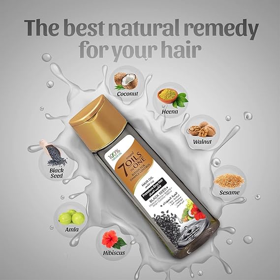 Emami 7 in 1 Black Seed Hair Oil 50ml - Nourishing Hair Care Oil for Strong, Smooth, Healthy Hair & Hair Fall Control Daily U
