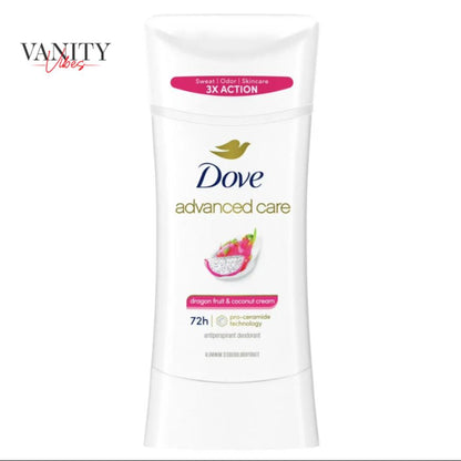 Dove Advanced Care Dragon Fruit & Coconut Cream Antiperspirant Stick Deodorants 2.6Oz-(74g)