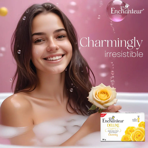 Enchanteur Deluxe Charming Soap 90g - Perfumed Floral Beauty Soap for Soft, Smooth & Fresh Fragrant Skin Daily Use