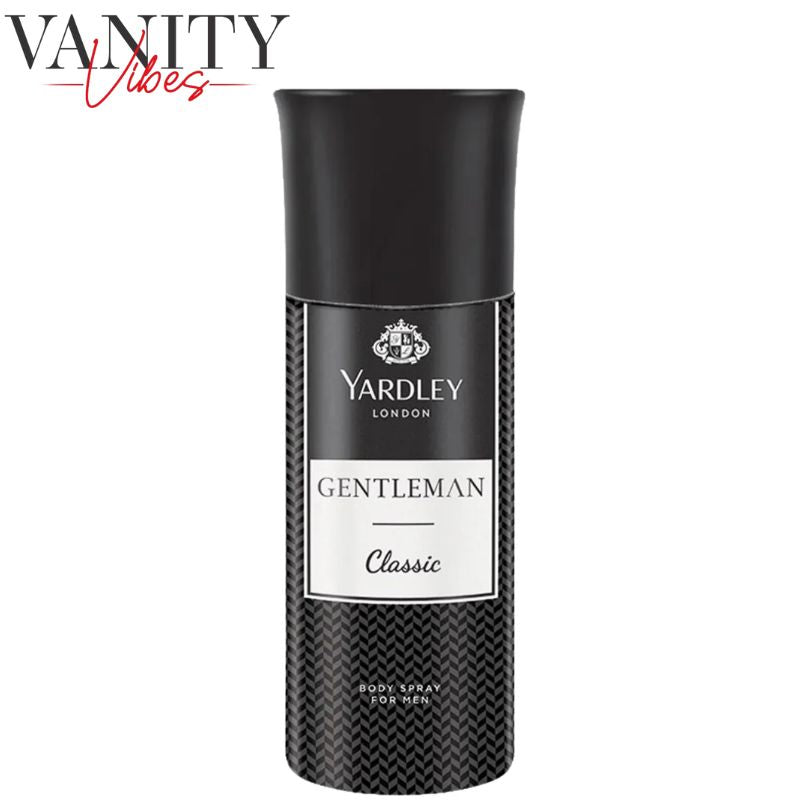 Yardley London Gentleman Classic for Men Body Spray 150 ml Timeless Masculine Fragrance & Long-Lasting Freshness