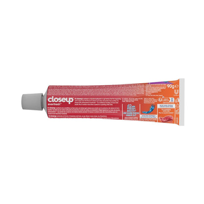 Closeup Everfresh Fluoride Gel Toothpaste Up to 12 Hours Fresh Breath Red Hot 90g