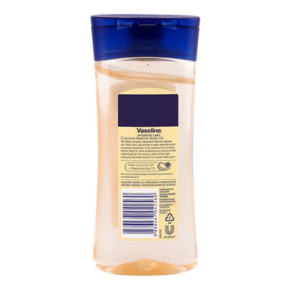 Vaseline Intensive Care Coconut Restore Body Oil 200ml – Nourishing Body Oil for Dry Skin, Deep Moisture Care, Soft Smooth Sk