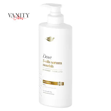Dove 5-Oil Serum Nourish Damage Therapy Shampoo with Argan, Marula, Almond, Primrose, and Sunflower Seed Oils, Frizz-Free, 38