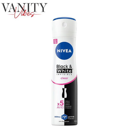 Nivea Black & White Invisible Clear 72H Protection Anti-Perspirant Spray 150ml