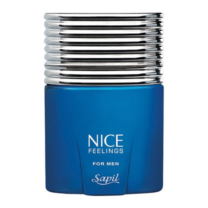 Sapil Nice Feelings Blue Eau de Toilette for Men 75ml - Long Lasting Fresh Aquatic Masculine Fragrance Perfume with All Day C