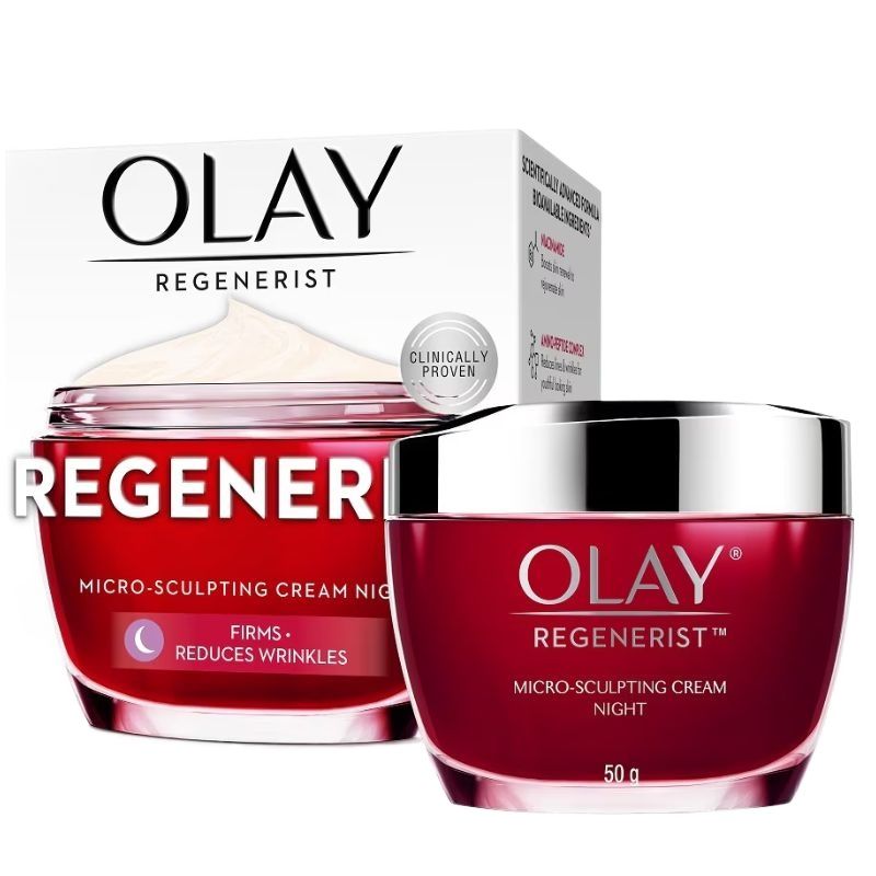 Olay Regenerist Micro-Sculpting Night Cream 50g – Firming Moisturiser that Reduces Wrinkles & Improves Skin Elasticity