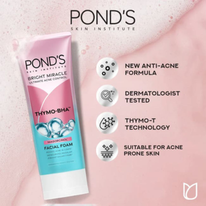PONDS Pond's Bright Miracle Ultimate Acne Control Thymo BHA Facial Foam 100g