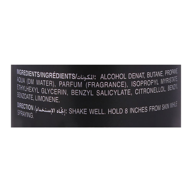 Sapil Solid Black Deodorant Body Spray for Men 200ml - Long Lasting Fresh Masculine Fragrance with Strong Odor Protection & A