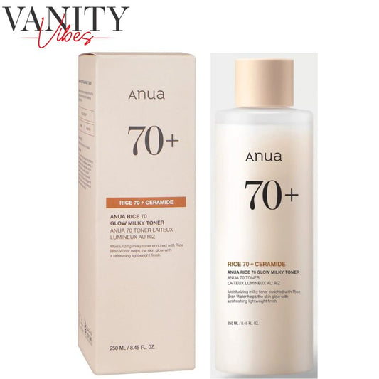 Anua Rice 70 + Ceramide Glow Milky Toner 250 ml Brightening Hydration & Skin Barrier Support (K Beauty)
