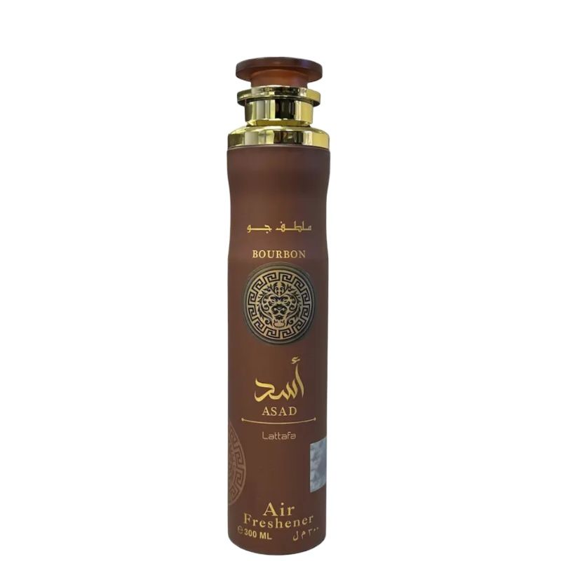 Lattafa Asad Bourbon Air Freshener 300ml – Long Lasting Luxury Warm Spicy Woody Fragrance Room Spray for Home & Office
