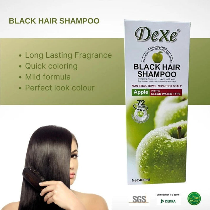 Dexe Black Hair Shampoo with Apple 400 ml Nourishing & Color Protection