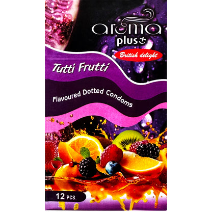 INNO Aroma Plus Tutti Frutti British Delight Dotted Condoms Pack of 12 pcs