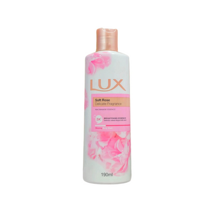 Lux Soft Rose Niacinamide Body Wash 190ml - 3x Brightening Essence for Glowing Skin with Delicate Fragrance