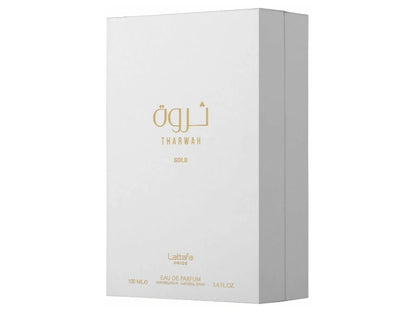 Lattafa Tharwah Gold Eau de Parfum 100ml - Long Lasting Original Luxury Unisex Fragrance for Men & Women