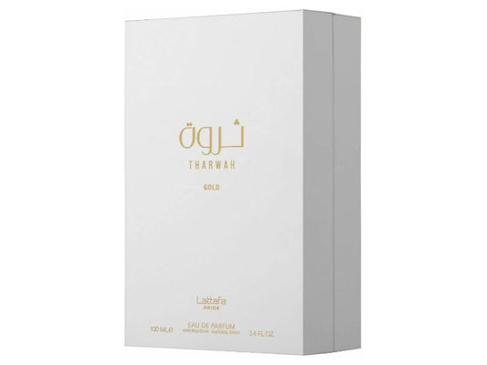 Lattafa Tharwah Gold Eau de Parfum 100ml - Long Lasting Original Luxury Unisex Fragrance for Men & Women