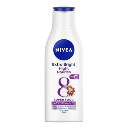 Nivea Extra Bright Night Nourish 8 Super Food Body Lotion 190ml