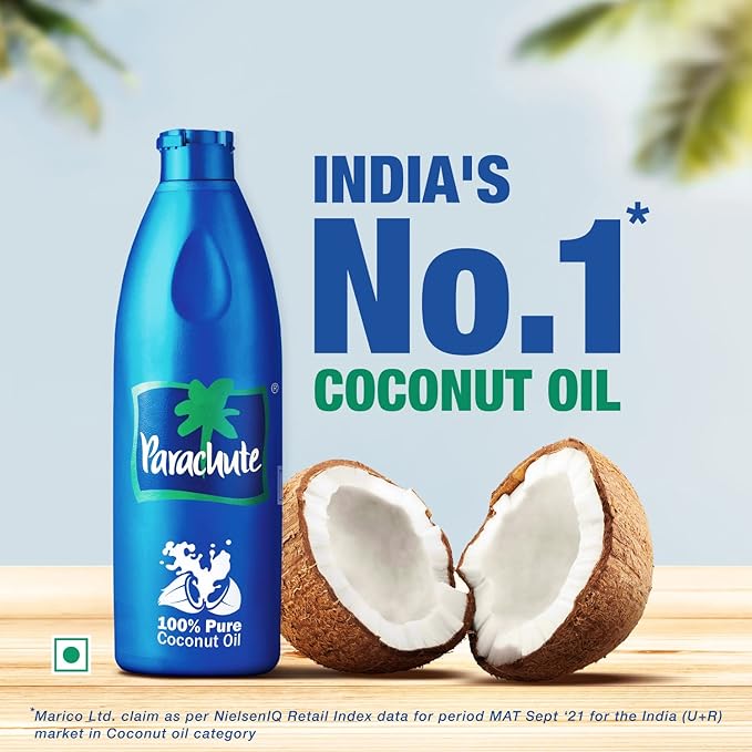 Parachute 100% Pure Coconut Oil 100ml - Natural Hair Oil for Deep Nourishment, Strong Healthy Hair Growth & Smooth Soft Shiny