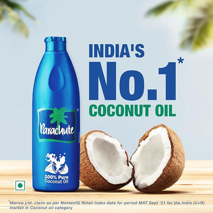 Parachute 100% Pure Coconut Oil 100ml - Natural Hair Oil for Deep Nourishment, Strong Healthy Hair Growth & Smooth Soft Shiny