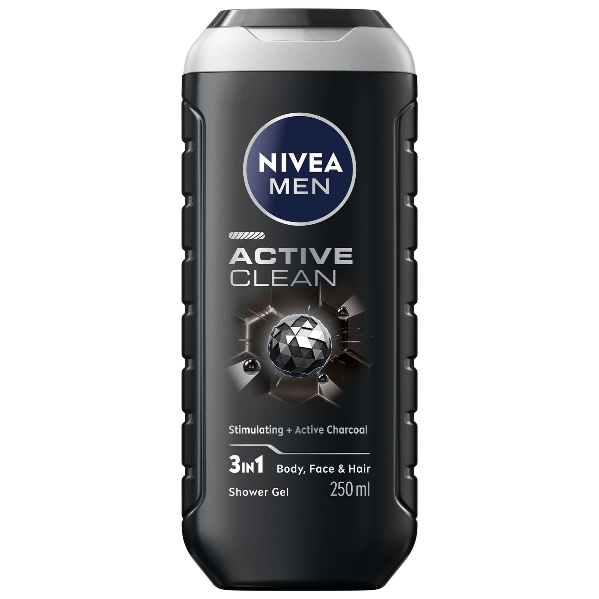 Nivea Men Active Clean 24H Fresh Effect 3-In-1 Shower Gel For Body, Face & Hair 250ml