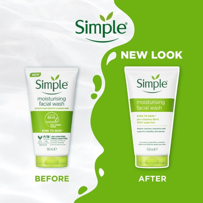 Simple Moisturising Facial Wash 150 ml Gentle Cleansing & Hydrating Care
