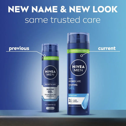 Nivea Men Hydro Care Shaving Gel 200ml - Instant Care 3X Protection Smooth Glide & Skin Hydration