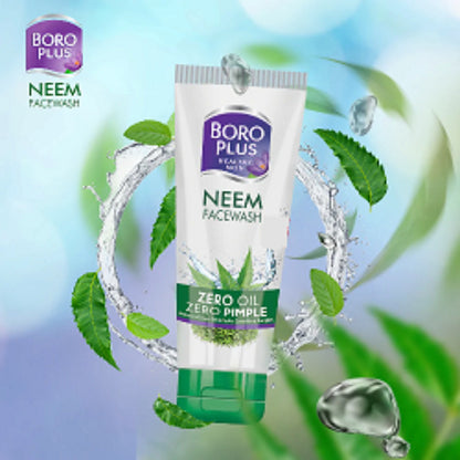 Emami BoroPlus Neem Face Wash 100ml - Natural Herbal Deep Cleansing Face Wash for Oil Control, Acne Care & Fresh Clear Skin f