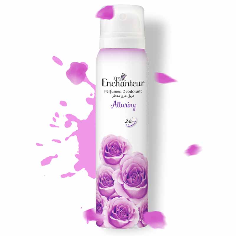 Enchanteur Alluring Perfumed Deodorant Spray 150ml - Long Lasting Floral Fragrance Body Spray for Women Fresh Odor Protection