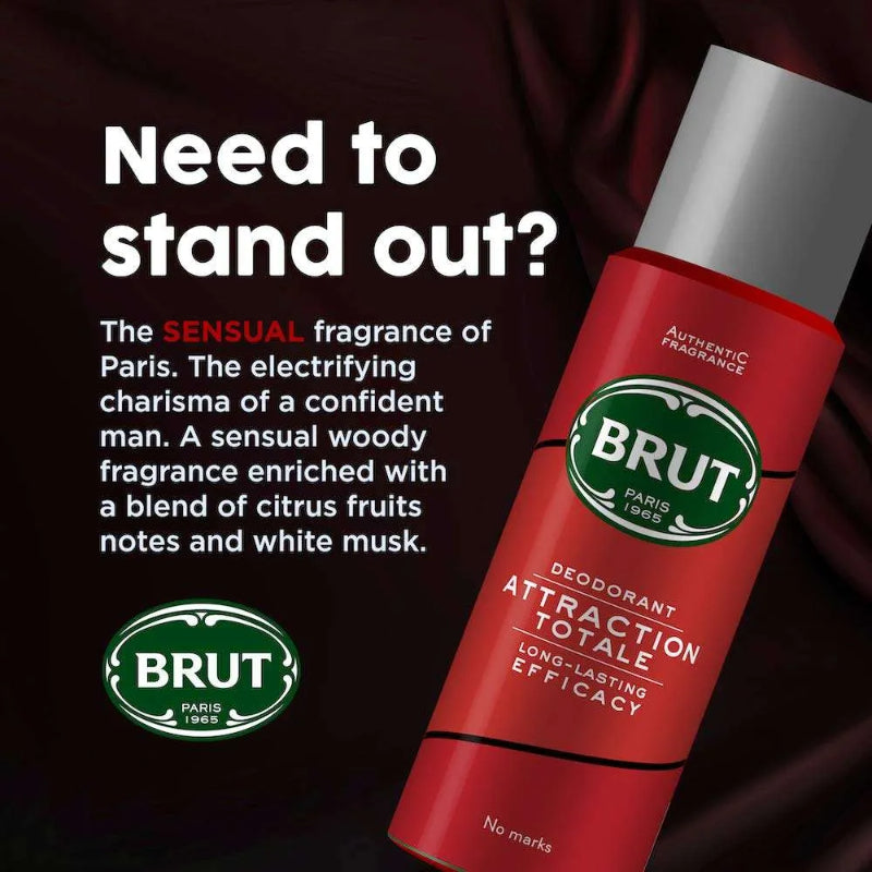 Attraction Totale by Brut Deodorant Spray 200ml