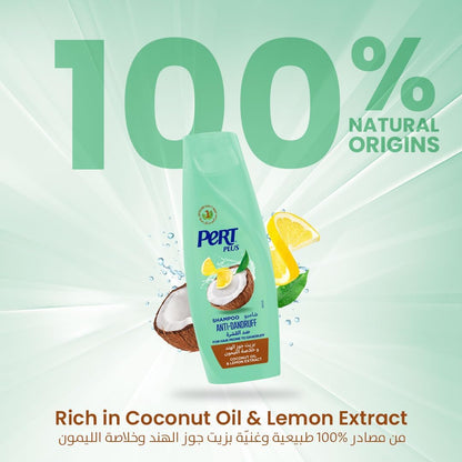 Pert Plus Anti-Dandruff Shampoo With Coconut Oil And Lemon Extract 400ml