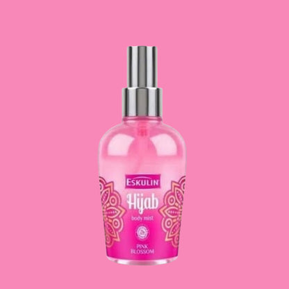 Eskulin Hijab Pink Blossom Spray Mist Cologne 125ml - Long Lasting Sweet Floral Fragrance Body Mist for Women Daily Use Deodo