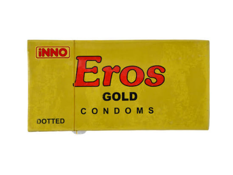 Inno Eros Gold Condoms 12 Pieces - Comfortable, Safe & Reliable Latex Condoms