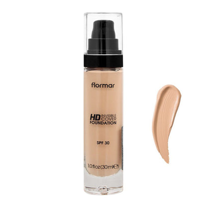 Flormar Invisible Cover HD Foundation SPF 30 (Shade: 40 Light Ivory) 30ml