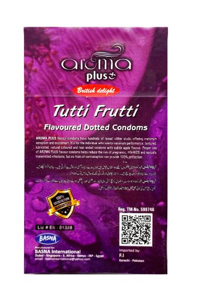 INNO Aroma Plus Tutti Frutti British Delight Dotted Condoms Pack of 12 pcs