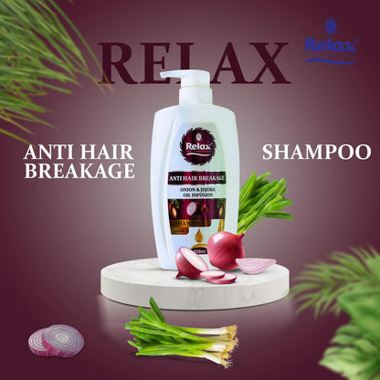 Relax Feel Confident Anti Hair Breakage Onion & Jojoba Oil Infusion Shampoo 650ml