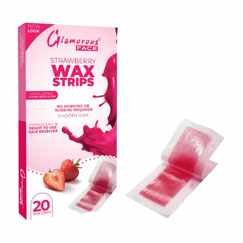 Glamorous Face Body Wax Strips (Strawberry)