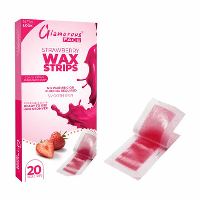Glamorous Face Body Wax Strips (Strawberry)