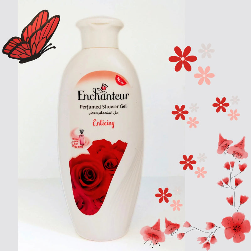 Enchanteur Enticing Perfumed Shower Gel 250ml - Deep Cleansing Moisturizing Body Wash with Long Lasting Floral Fruity Fragran