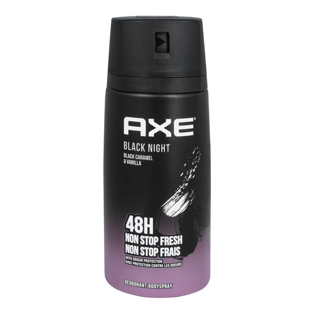 Axe Black Night Black Caramel & Vanilla 48H Non-Stop Fresh Deodorant Body Spray 150ml Long-Lasting Fragrance & Odor Protectio
