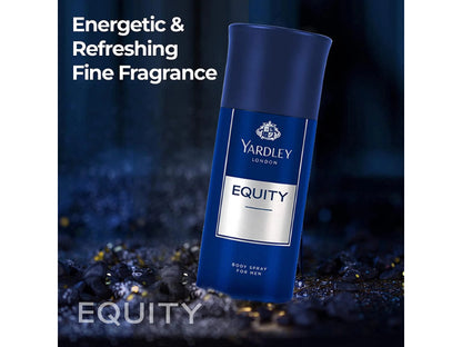 Yardley London Equity for Men Body Spray 150 ml Masculine Fragrance & Long-Lasting Freshness
