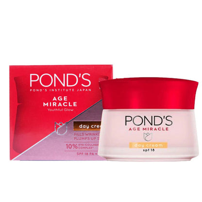 PONDS Pond’s Age Miracle Youthful Glow Day Cream SPF 18 PA++ 50g - Anti-Aging Face Moisturizer for Wrinkle Care, Skin Firming