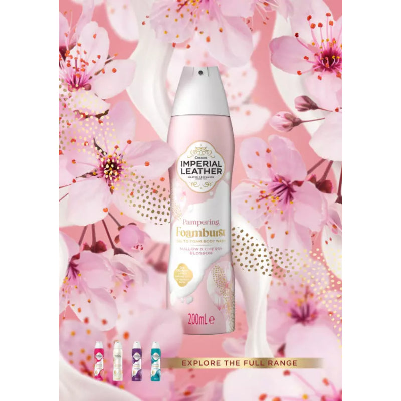 Imperial Leather Pampering Foamburst Mallow & Cherry Blossom Gel To Foam Shower Gel 200ml
